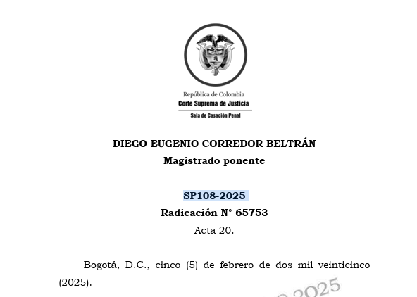 Violencia intrafamiliar agravada en Colombia: Sentencia SP108-2025 y enfoque de género